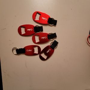 5 COCA COLA BOTTLE OPENER KEYCHAINS